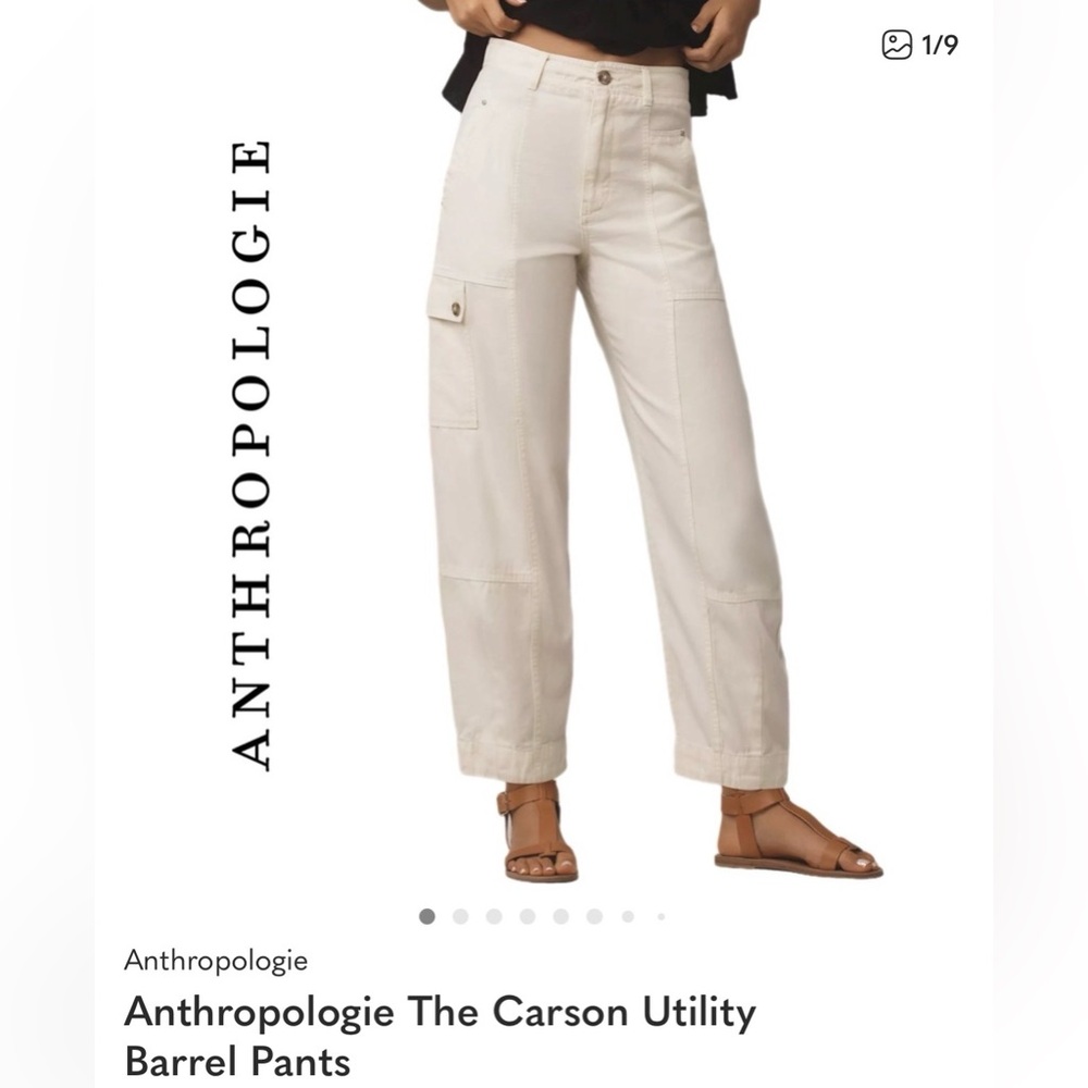 Anthropologie Ivory Carson Utility Barrel Pants